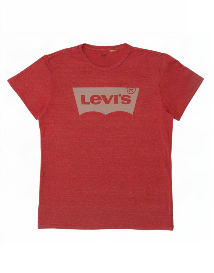 Levi's Tee-Shirt Graphique Homme Large Rouge Moucheté