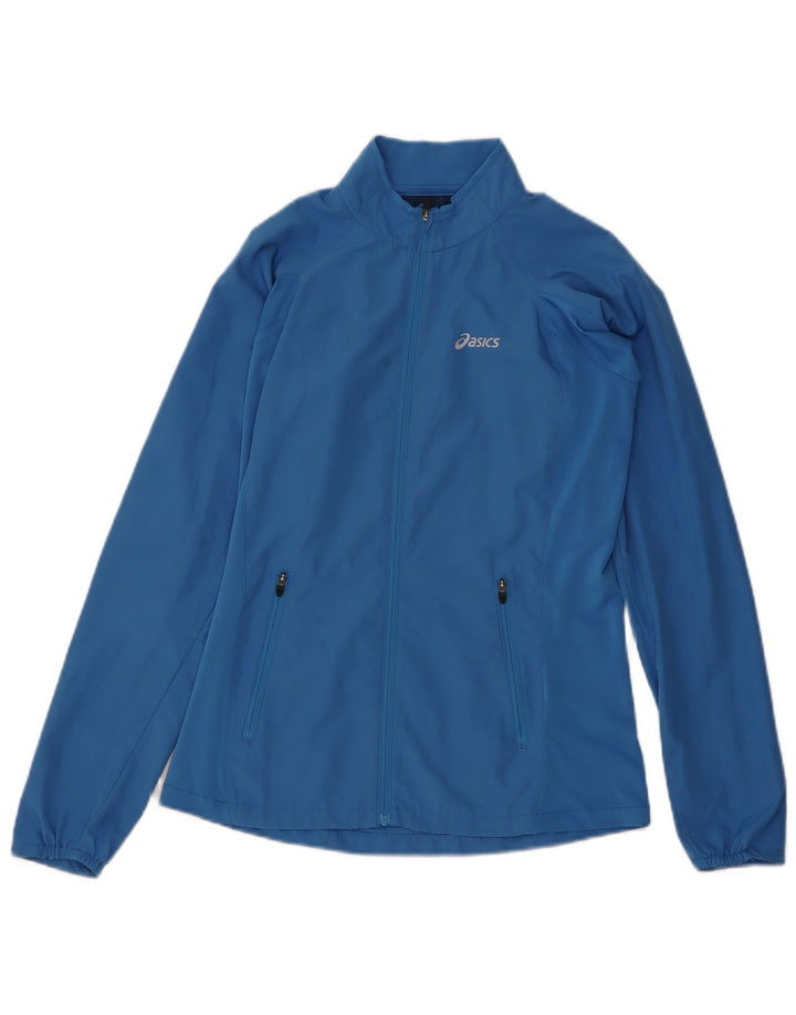 Asics Womens Tracksuit Top Jacket UK 8 Small Blue