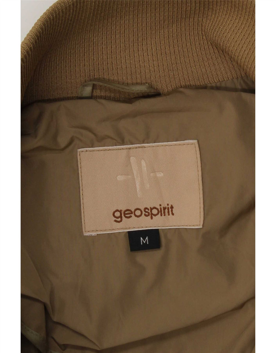 Geo Spirit Mens Bomber Jacket UK 38 Medium Beige