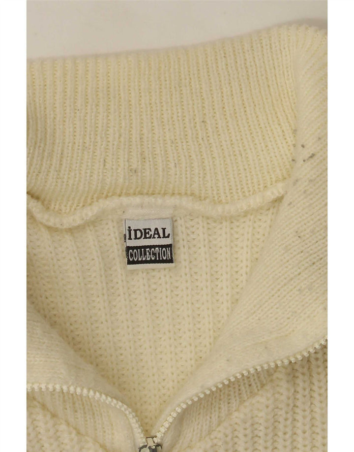 Ideal Pull à col zippé pour homme Large Blanc cassé Colourblock
