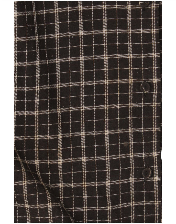 Amaranto Womens Flannel Shirt UK 16 Large Black Check Polyester
