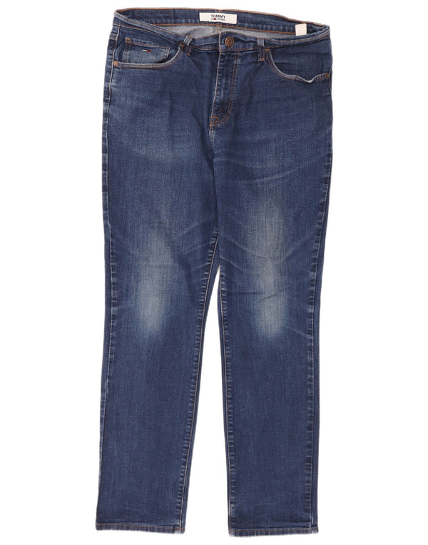 Tommy Hilfiger Uomo Droite Slim Jeans W36 L32 Blu