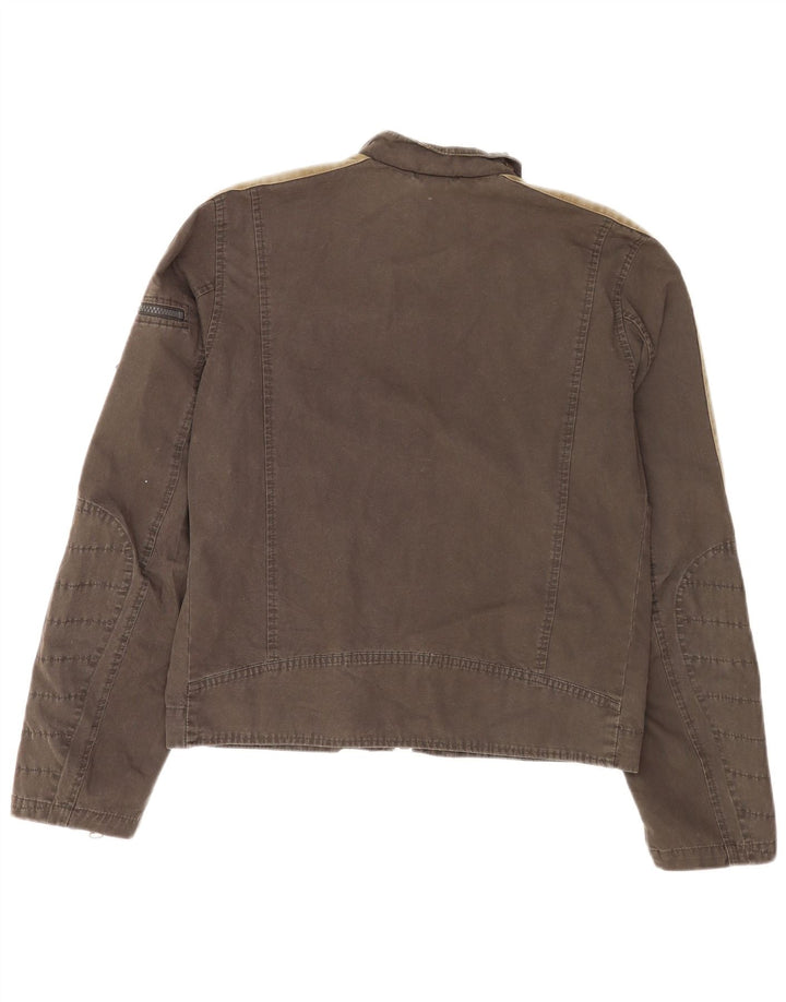 Diesel Mens Bomber Jacket UK 40 Large Grey Colourblock Cotton