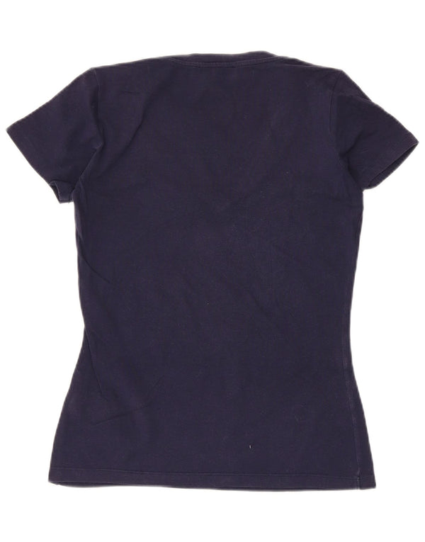 Γυναικείο γραφικό μπλουζάκι Trussardi Jeans Top UK 10 Small Navy Blue από βαμβάκι