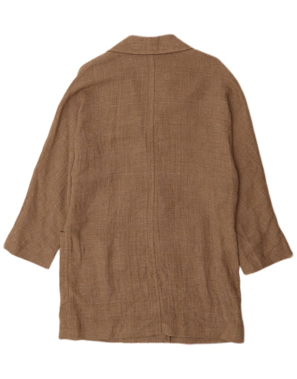 Massimo Dutti Abrigo Cruzado Manga 3/4 Hombre UK 36 Small Marrón Cuadros