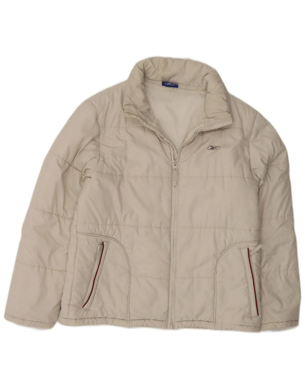 Reebok Dame Windbreaker Jacket UK 16 Large White Polyester Sports