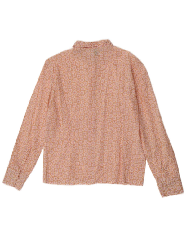 Benetton Dameskjorte UK 12 Medium Orange Floral