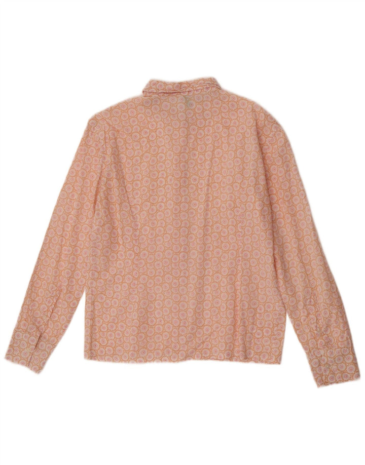 Benetton Womens Shirt UK 12 Medium Orange Floral