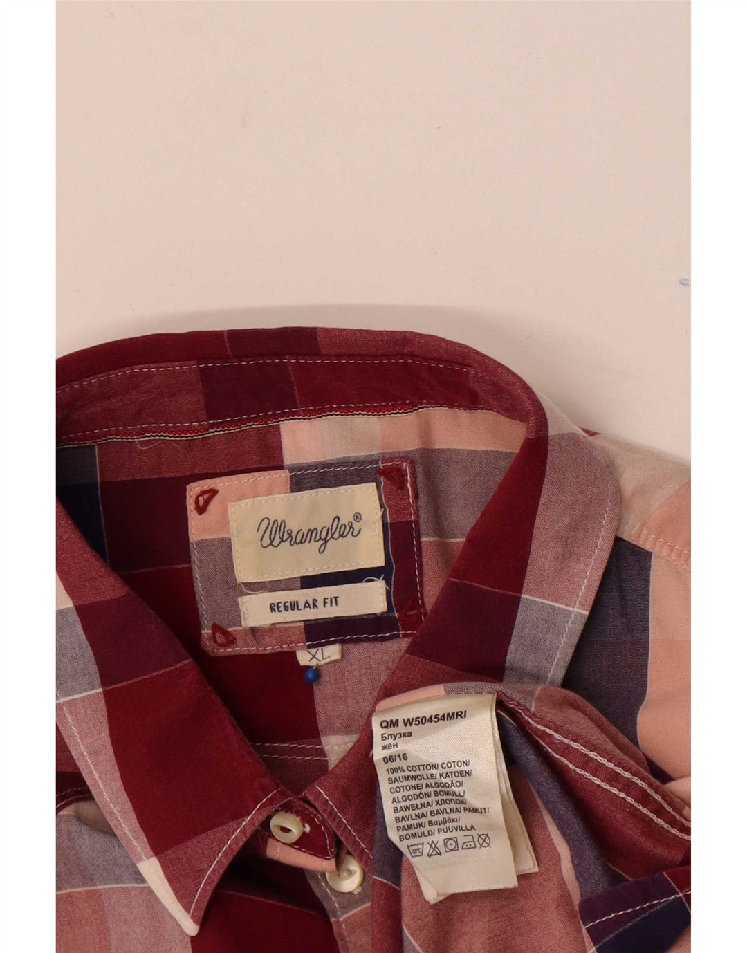 Wrangler Womens Regular Fit Shirt UK 18 XL Multicoloured Check Cotton