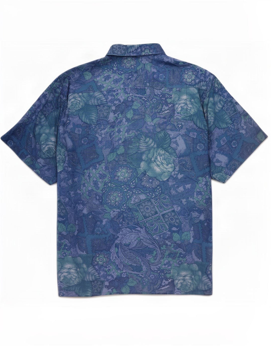 B.W. Cămașă cu mânecă scurtă pentru bărbați Moss Mărimea 38/40 Medium Blue Floral