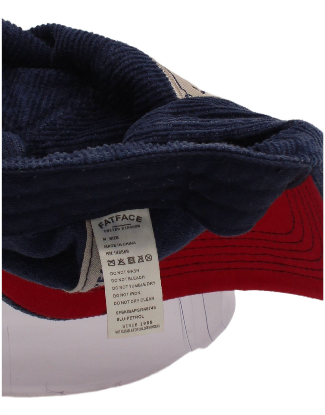 Fat Face Boys Graphic Corduroy Baseball Cap 11-12 Years Medium Navy Blue
