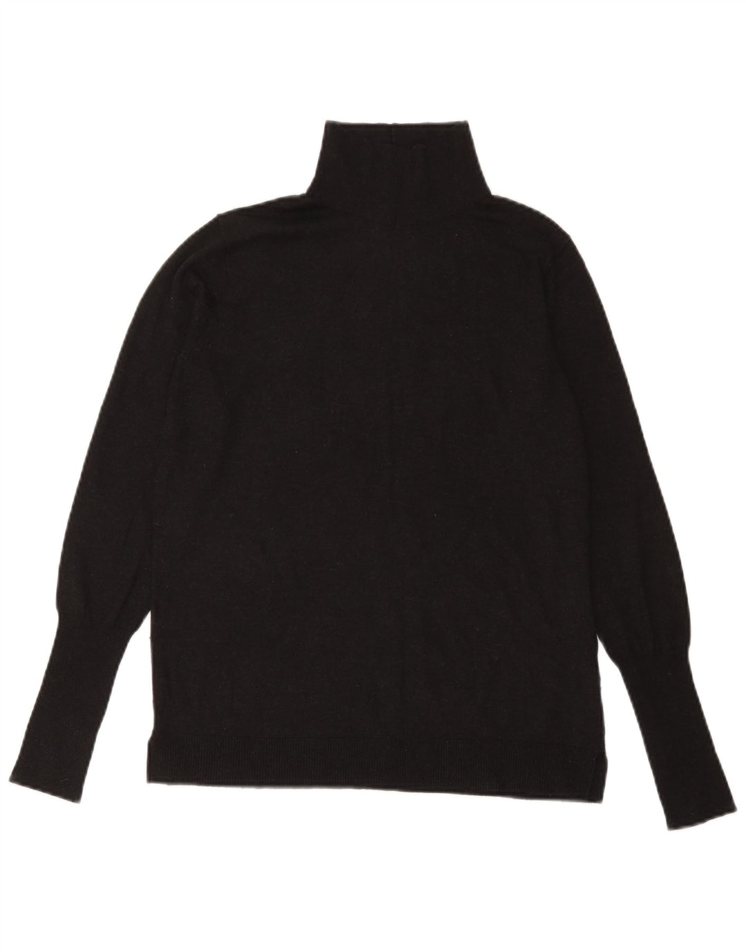 Zara Womens Turtle Neck Jumper Sweater UK 14 Large Black Modal