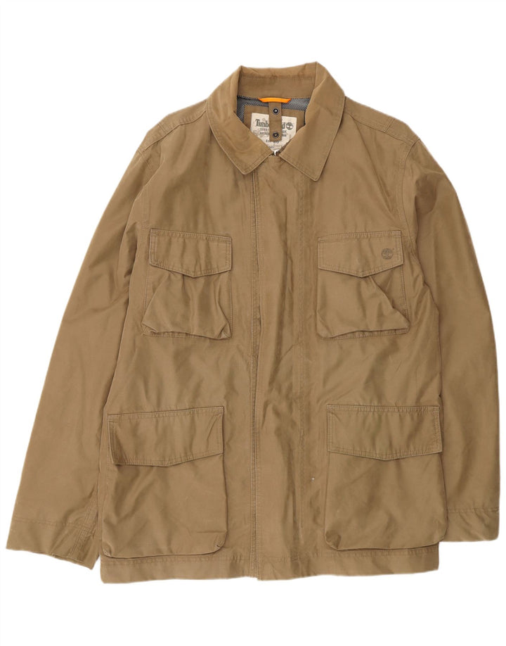 Timberland Mens Utility Jacket UK 40 Large Beige Cotton