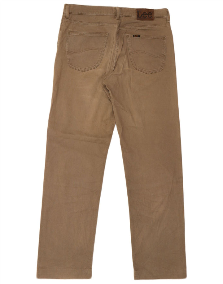Lee Herren Brooklyn Straight Jeans W34 L33 Beige Baumwolle