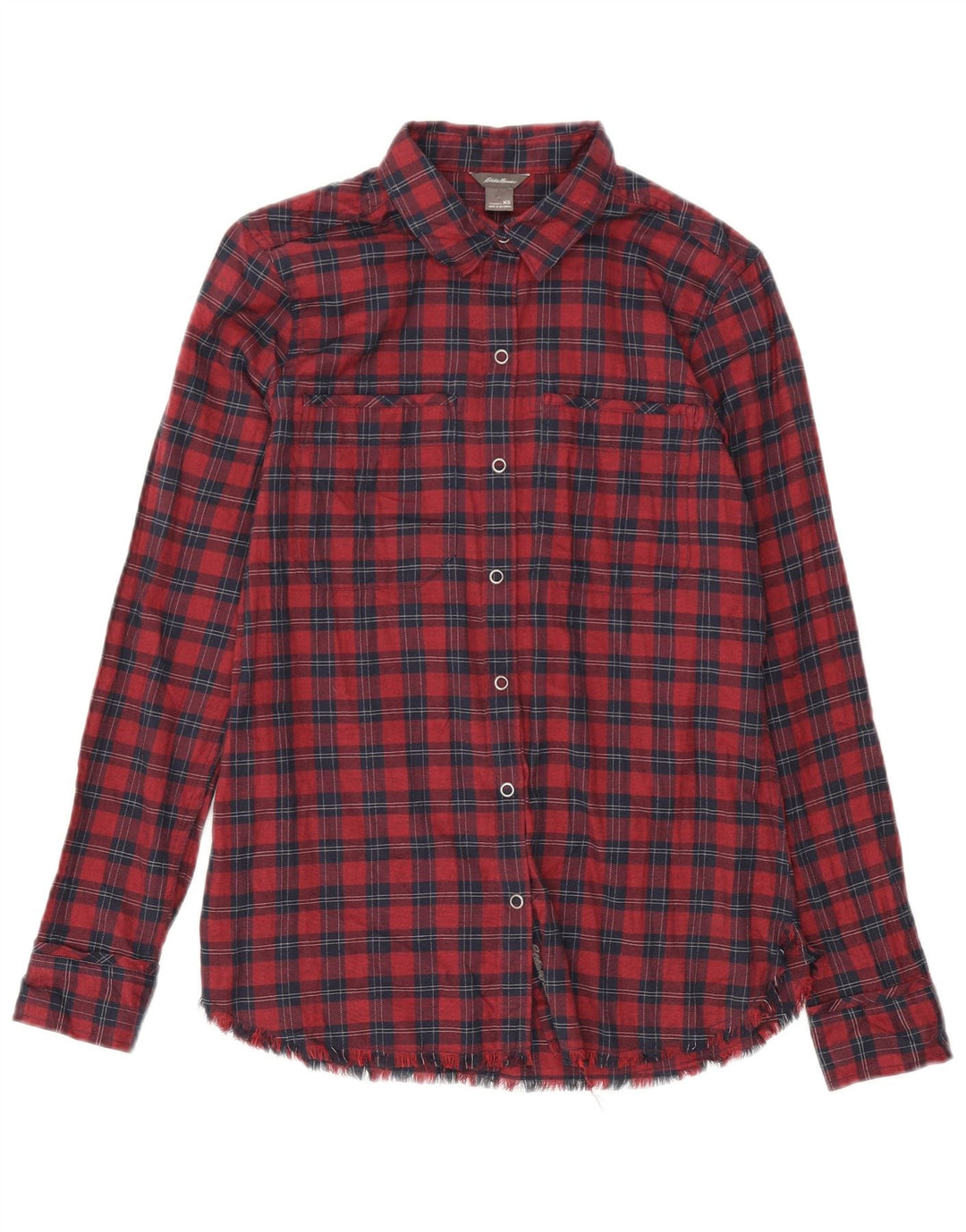 Eddie Bauer Oversized skjorte til kvinder UK 6 XS rød ternet bomuld