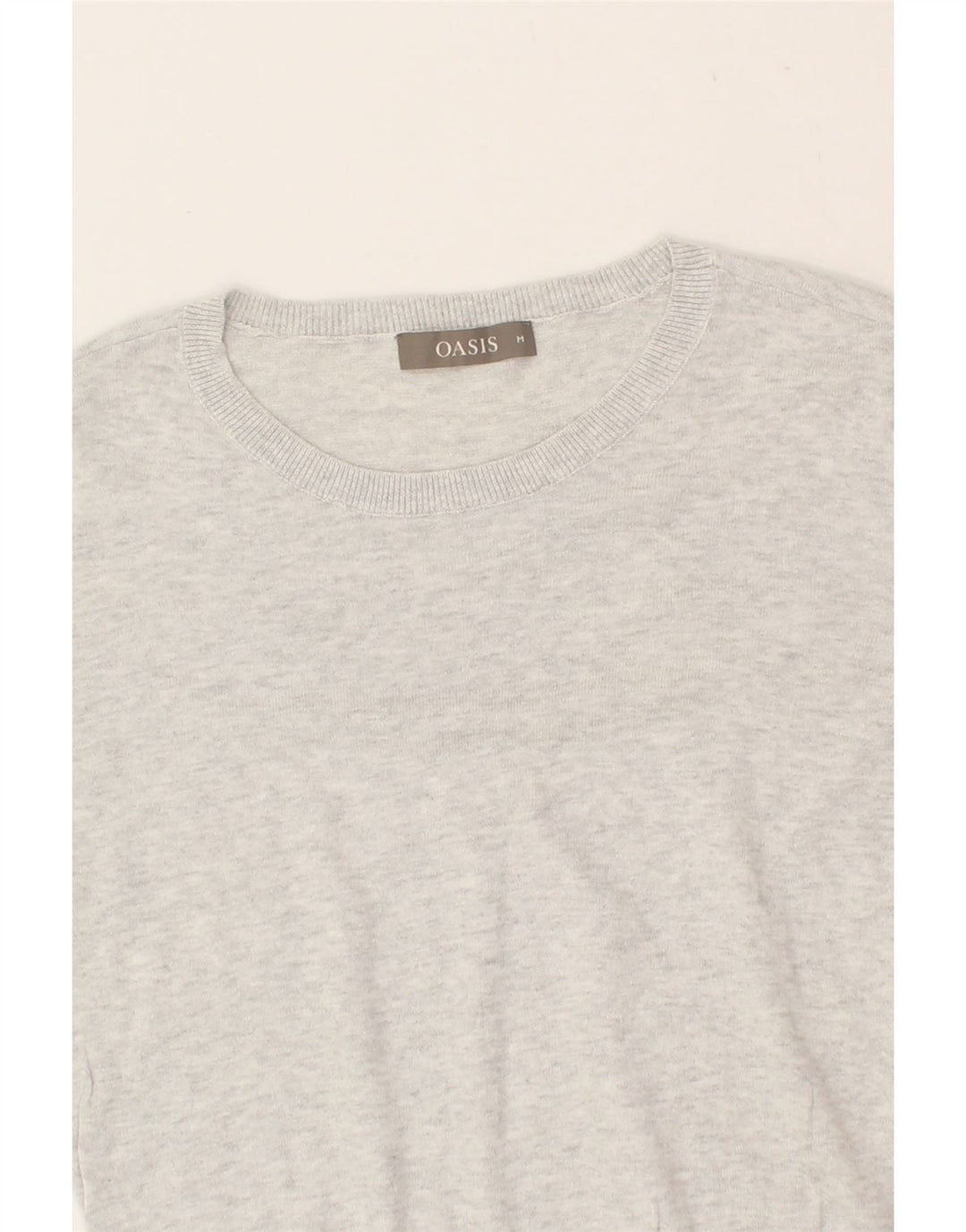 OASIS Womens Boat Neck Jumper Sweater UK 12 Medium Grey Cotton Vintage Oasis and Second-Hand Oasis from Messina Hembry 