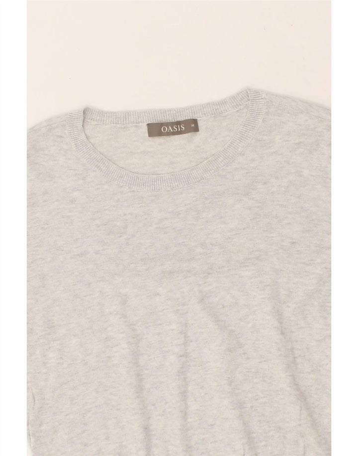 OASIS Womens Boat Neck Jumper Sweater UK 12 Medium Grey Cotton Vintage Oasis and Second-Hand Oasis from Messina Hembry 