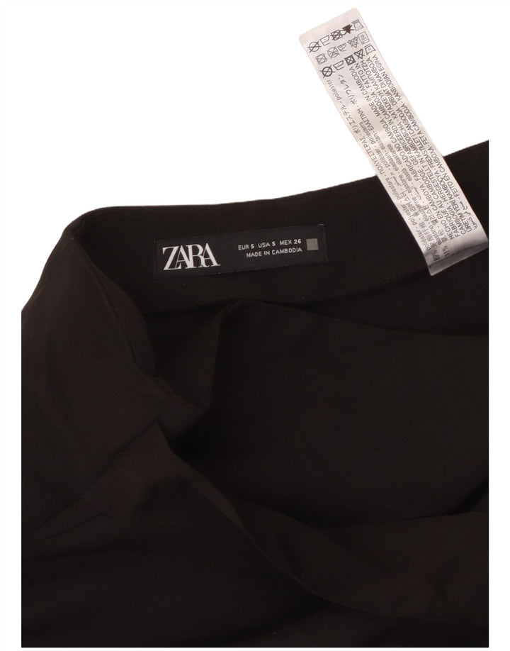 Damska spódniczka mini ZARA mała W26 czarny poliester