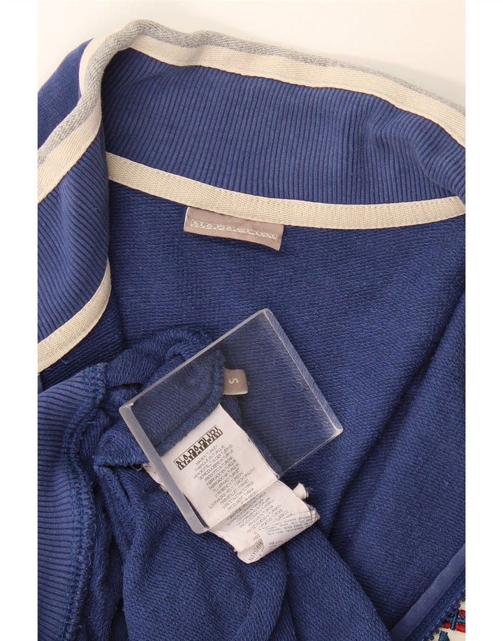 Napapijri Mens Graphic Tracksuit Top Jacket Small Blue Cotton