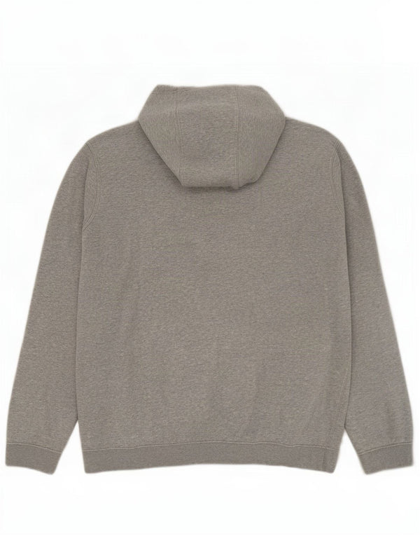 Nike Mens Zip Neck Hoodie Jumper Large Grey Flecked Cotton