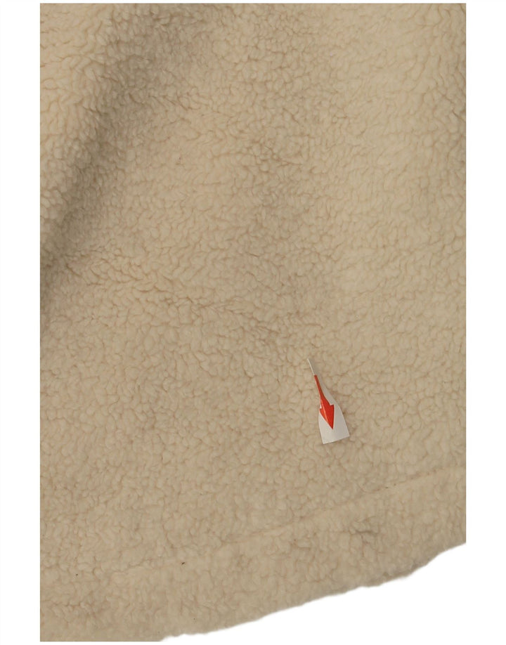 Topshop Dame Oversized Fleecejakke UK 10 Small Beige Polyester