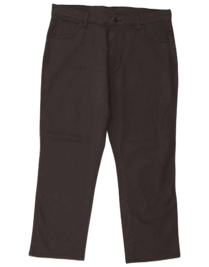 Wrangler Mens Straight Jeans W38 L30 Grey Cotton