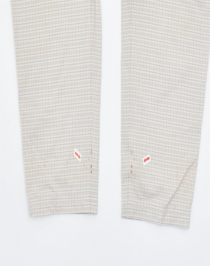 VINTAGE Womens Tapered Casual Trousers EU 38 Small W26 L27 Beige Check | Vintage | Thrift | Second-Hand | Used Clothing | Messina Hembry 