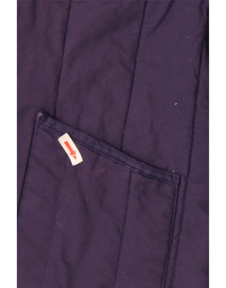 Fat Face Dame Quiltet Jakke UK 18 XL Navy Blue Bomuld