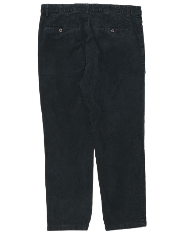 Calça masculina reta regular de veludo cotelê Marks & Spencer W36 L29 verde