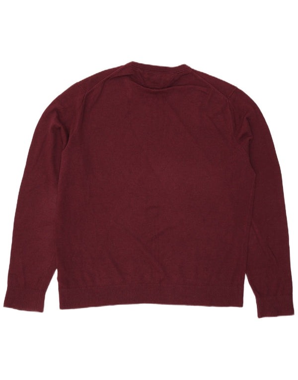 Tommy Hilfiger Herren-Pullover mit Rundhalsausschnitt, 2XL, Burgunderrot, Baumwolle