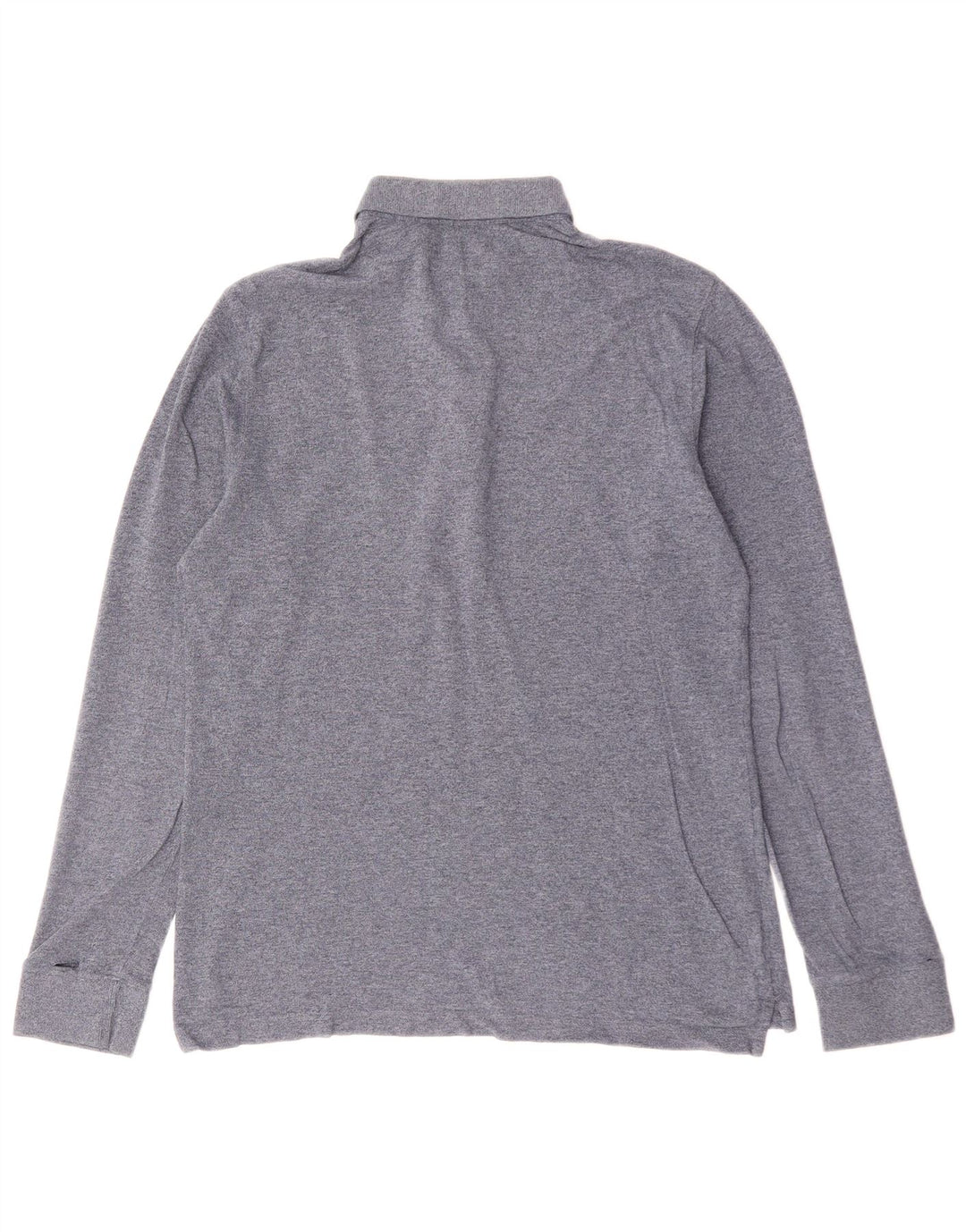 MASSIMO DUTTI Mens Long Sleeve Polo Shirt Medium Grey