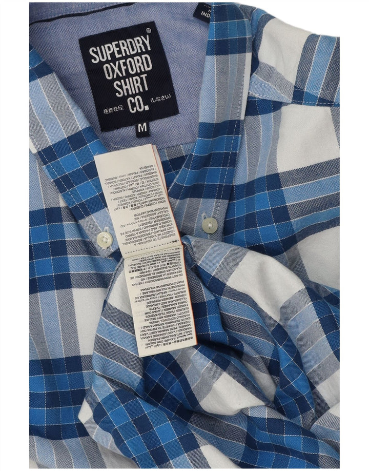Superdry Kortærmet Herreskjorte Medium Blue Ternet Bomuld