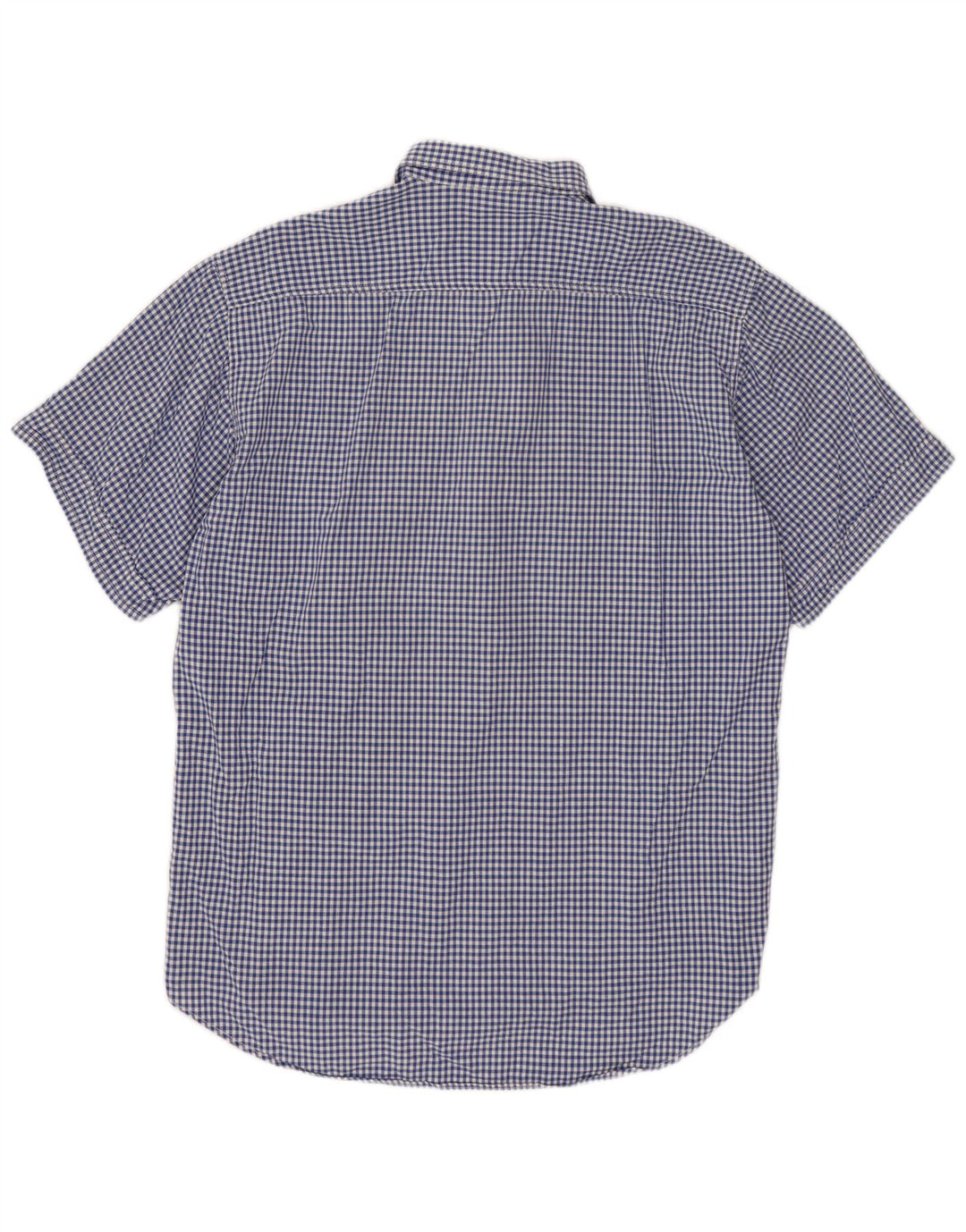 BENETTON Herren Kurzarmhemd XL Blau Gingham