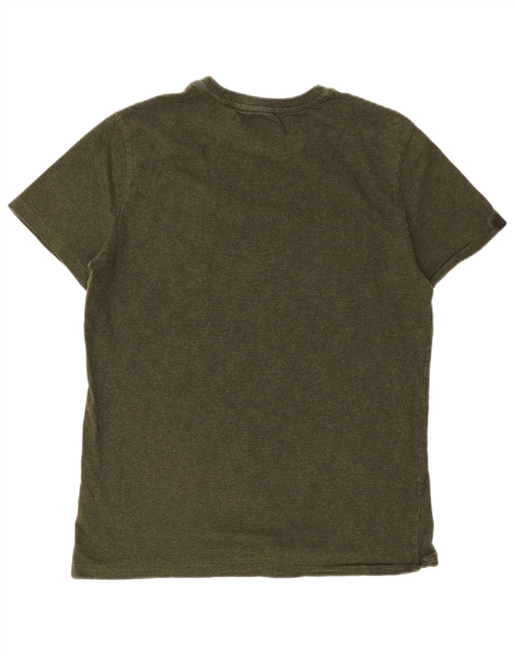 Superdry Mens Graphic T-Shirt Top Large Khaki Cotton
