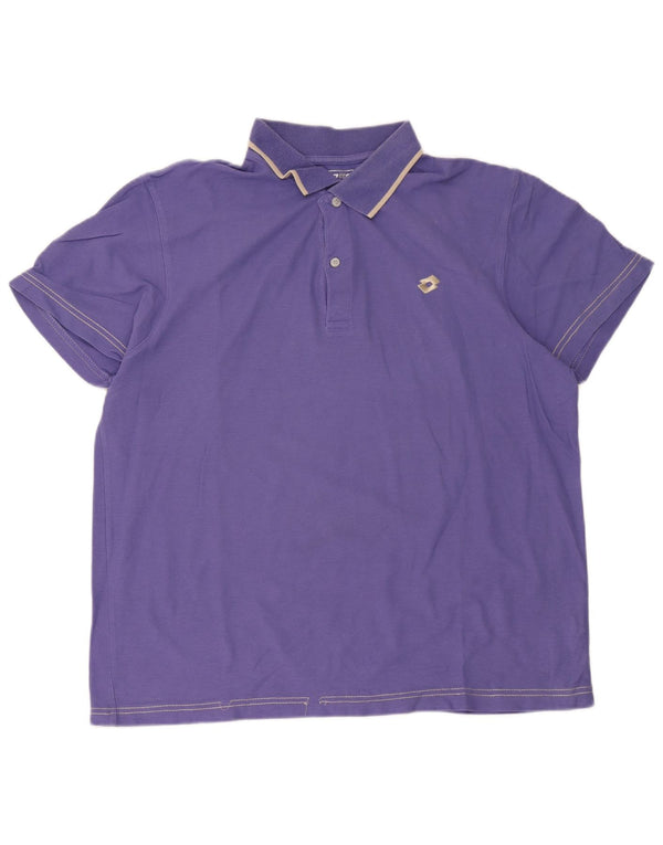 Polo da uomo Lotto 2XL in cotone viola