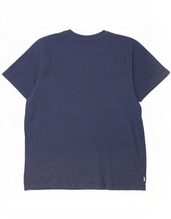 Camiseta gráfica masculina Superdry Top 2XL algodão colorblock azul