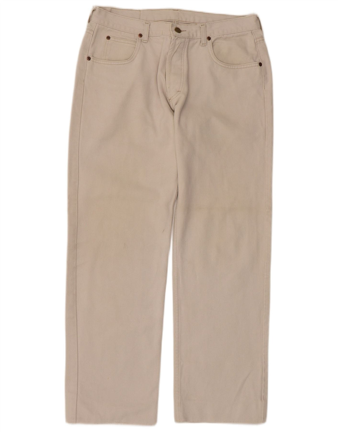 LEE Mens Straight Jeans W36 L29  Beige Cotton