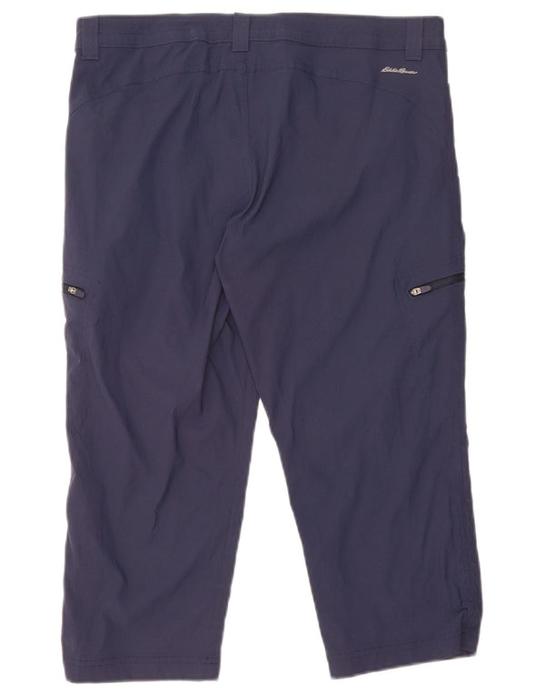 Eddie Bauer Damen Wander-Caprihose US 10 Large W34 L21 Blaues Nylon