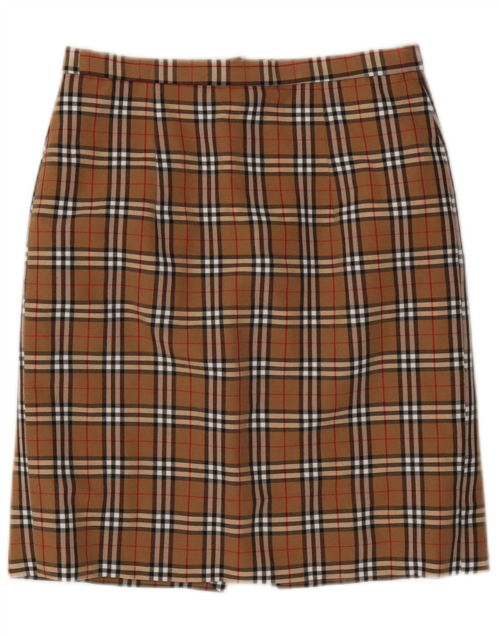 VINTAGE Womens Pencil Skirt W28 Medium  Brown Check