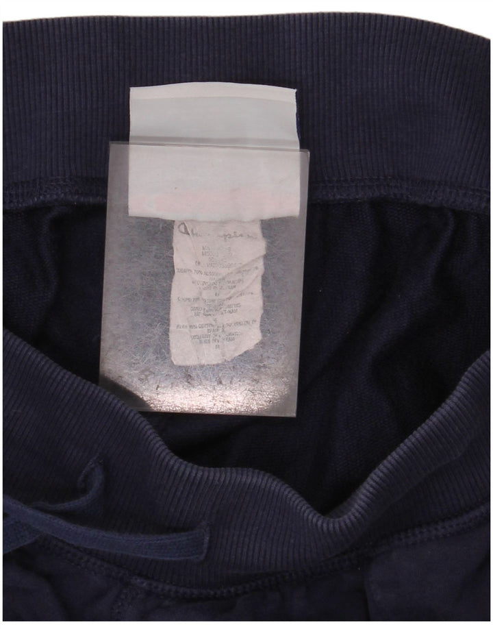 CHAMPION Womens Tracksuit Trousers UK 12 Medium Navy Blue Colourblock