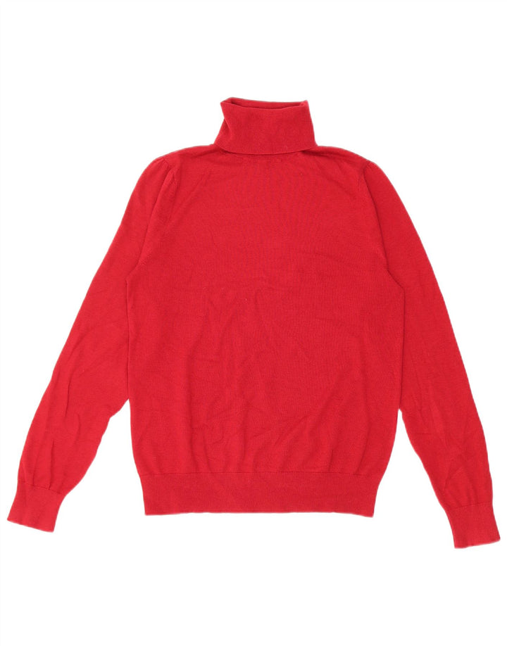 Massimo Dutti Womens Roll Neck Jumper Sweater UK 10 Small Red Wool