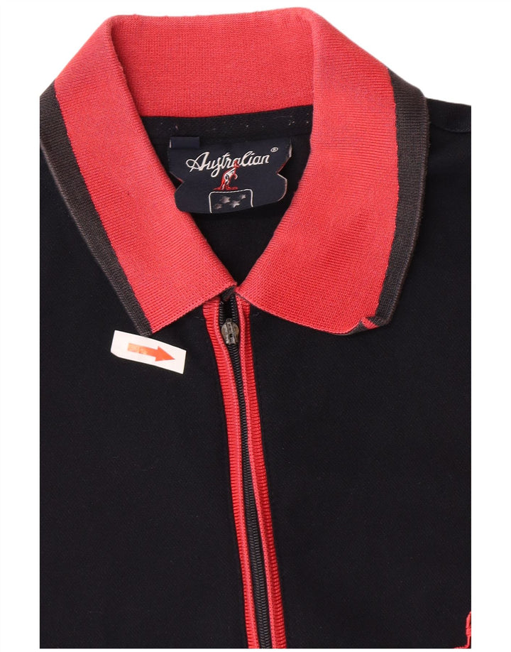 AUSTRALIAN L'ALPINA Mens Rugby Polo Shirt IT 50 Medium Black Polyester
