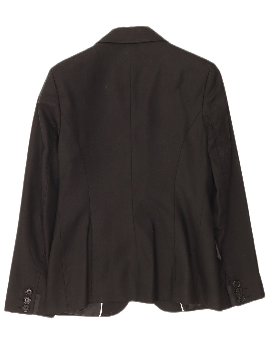 Laura Ashley Dame 1 Knap Blazer Jakke UK 10 Lille Sort Uld