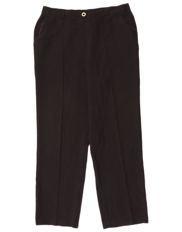 Marks & Spencer Womens Straight Casual Trousers UK 14 Medium W32 L29 Black