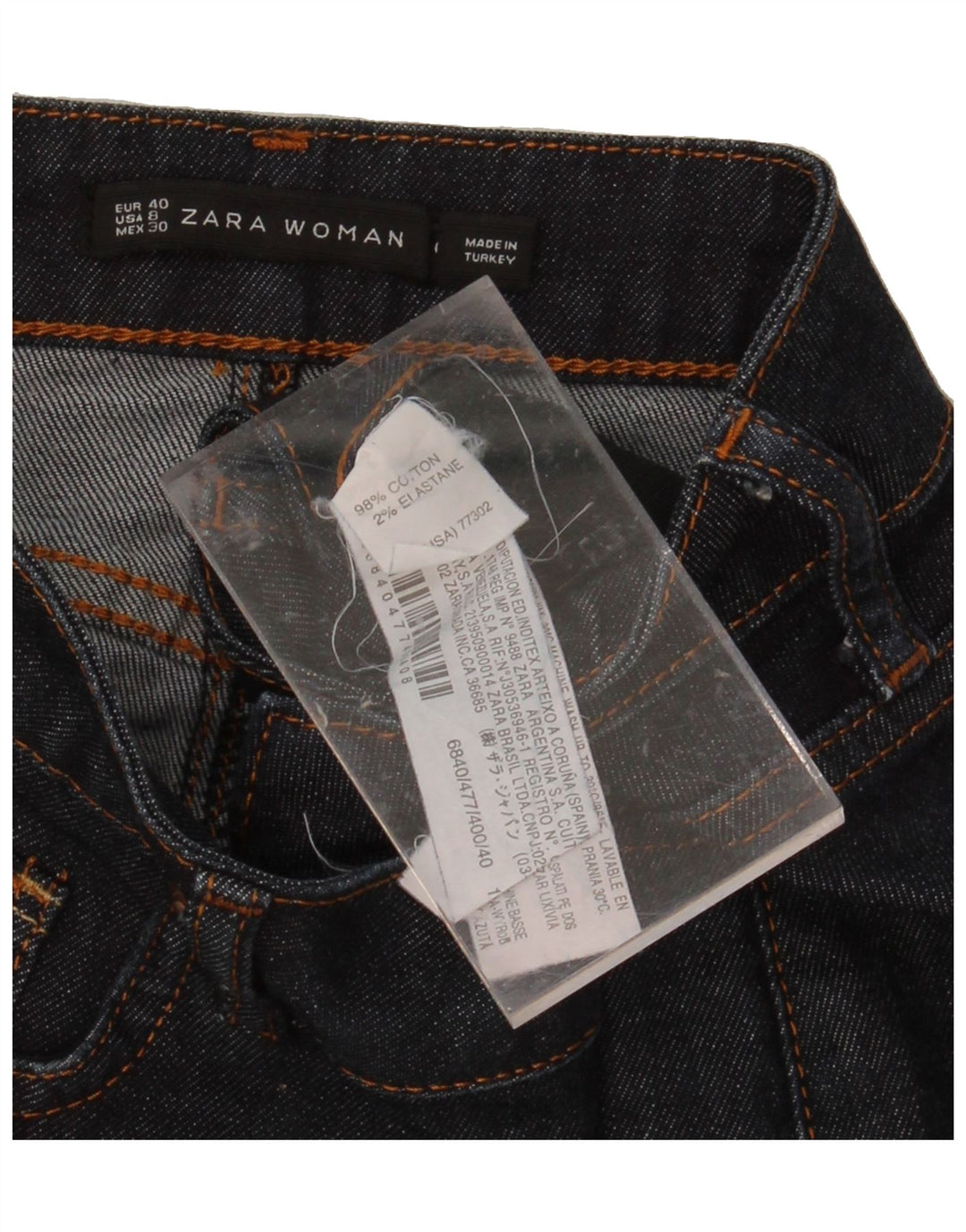 ZARA Womens Denim Skirt EU 40 Medium W30  Navy Blue Cotton Vintage Zara and Second-Hand Zara from Messina Hembry 