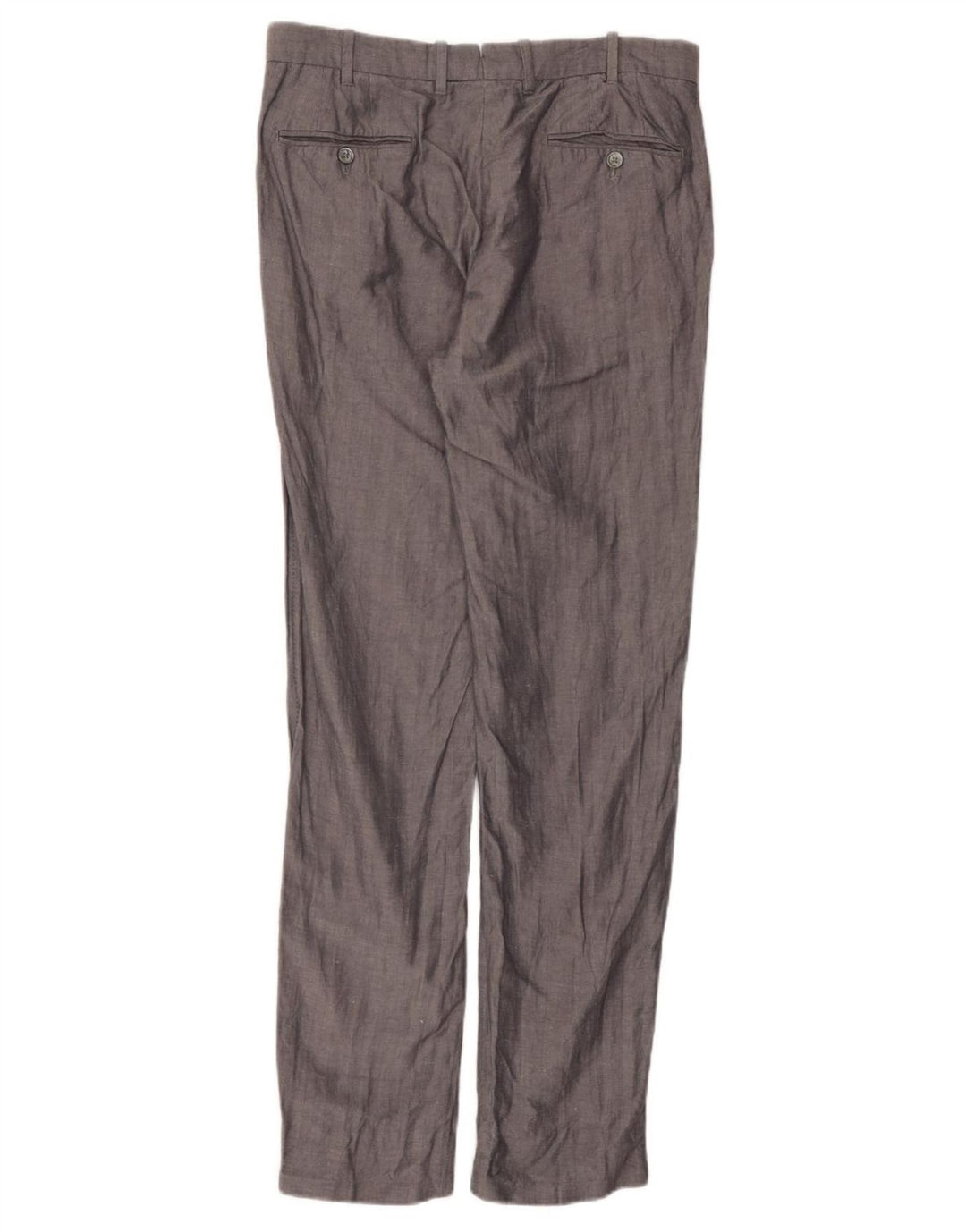 Pantaloni da abito slim da uomo Massimo Dutti EU 42 Large W32 L32 Grigio a spina di pesce