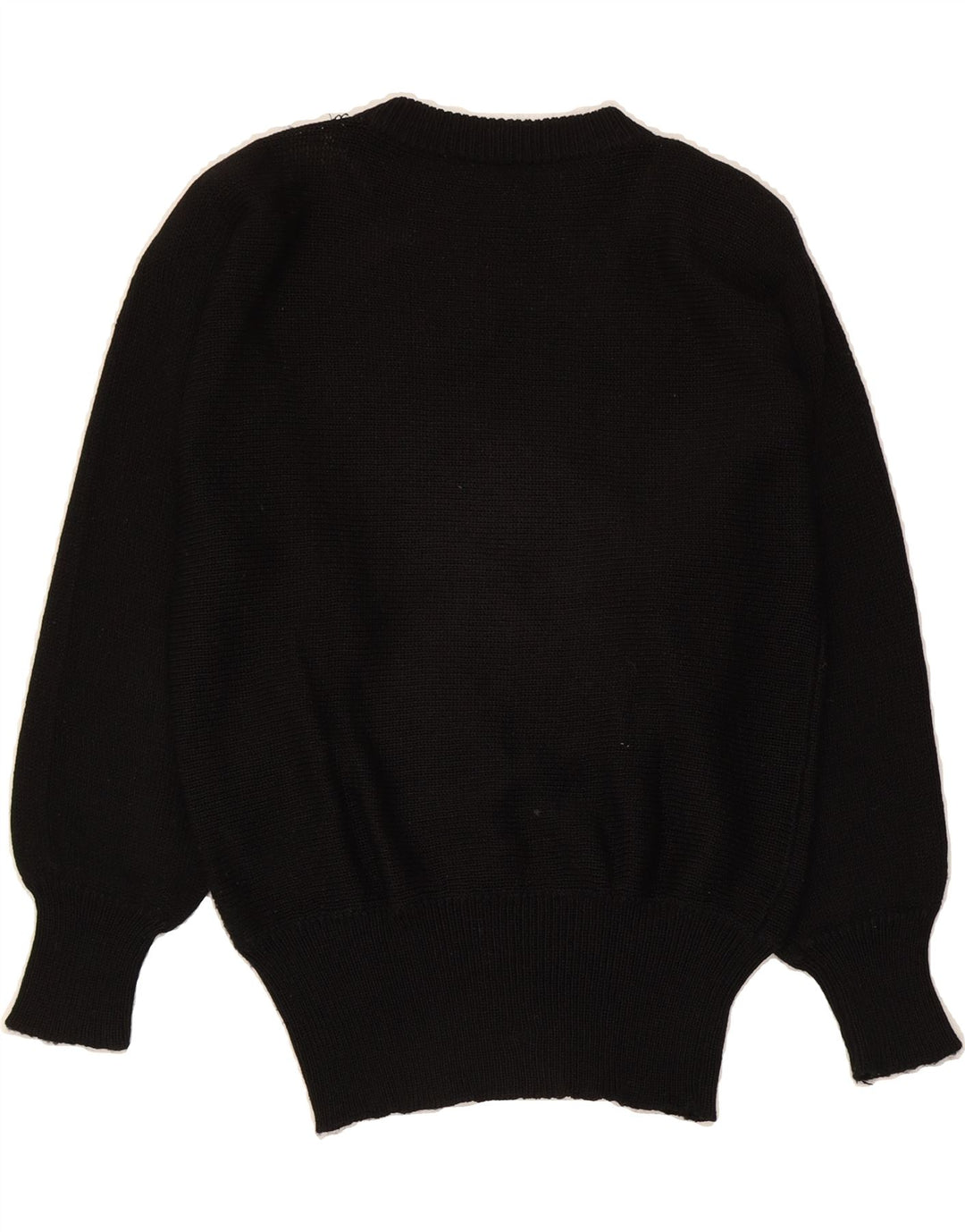 VINTAGE Womens Crew Neck Jumper Sweater UK 14 Medium Black Vintage Vintage and Second-Hand Vintage from Messina Hembry 