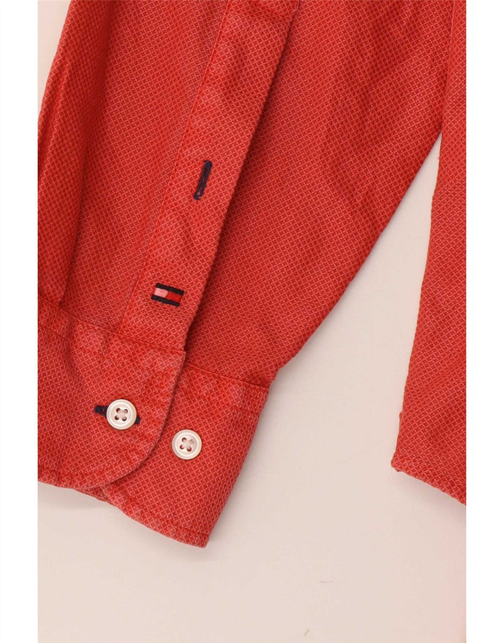 Tommy Hilfiger Mens Shirt Large Red Cotton