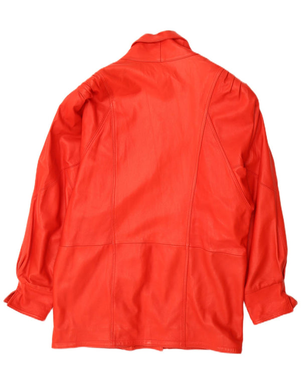 Vintage mujer abrigo de cuero de gran tamaño Reino Unido 18 XL rojo