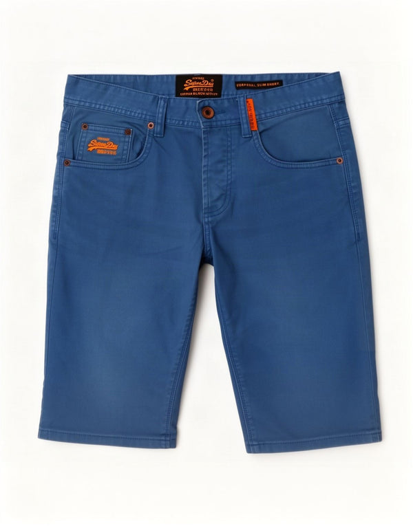 Pantaloncini chino da uomo Superdry medi W32 in cotone blu